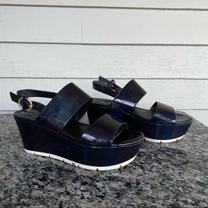 Guess Platform Sandals in Blue Vinyl